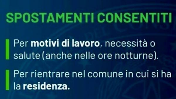 Nuova Ordinanza Regionale: da sabato 19 dicembre a mercoledì 6 gennaio confini comunali chiusi dalle ore 14:00.